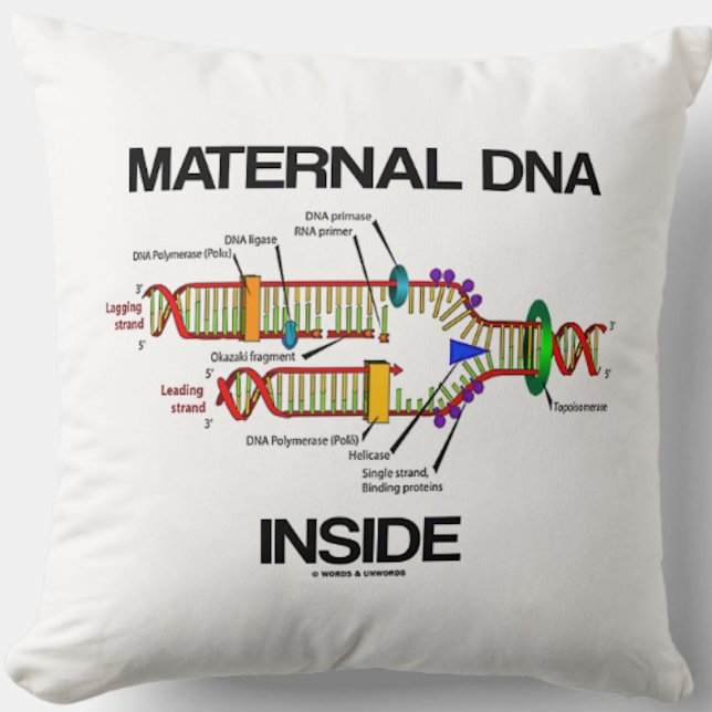 Maternal DNA Inside Genetics DNA Replication Humor Kussen (Throw pillow for anyone with maternal DNA inside & that means you!)