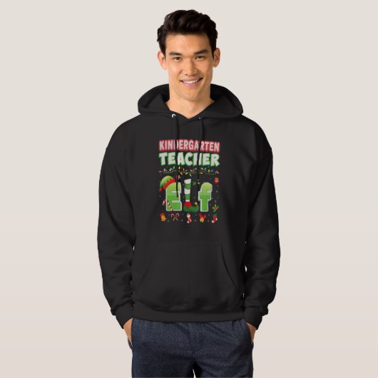 Maternelle Enseignant Elf Christmas Light Sweat U (Devant entier)