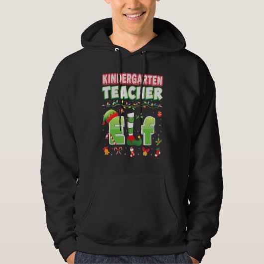 Maternelle Enseignant Elf Christmas Light Sweat U (Devant)