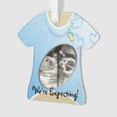 Maternity Shirt Blue Baby aangekondigd Ornament (voorkant)