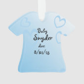 Maternity Shirt Blue Baby aangekondigd Ornament (achterkant)