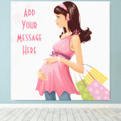 Maternity Shopping Girl Wrapped Canvas Afdruk (Insitu (Houten vloer))