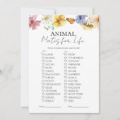 Mates animales pour la vie | Carte de jeu Fête des (Devant)