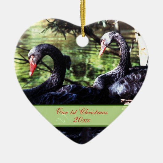 Mates for Life Black Swans 1er ornement de Noël (Devant)