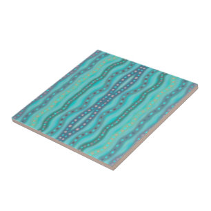 Matglas Dichroïsch Strandglas Abstract Patroon  Tegeltje