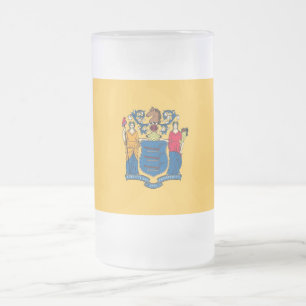 Matglas mok met vlag van New Jersey