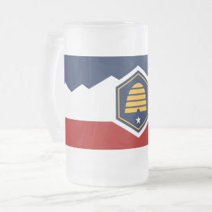 Matglas mok met vlag van Utah, VS