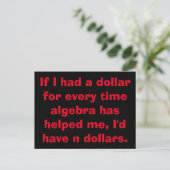 Math Algebra Cartes postales (Debout devant)