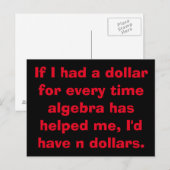 Math Algebra Cartes postales (Devant / Derrière)