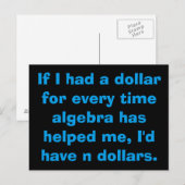 Math Algebra Cartes postales (Devant / Derrière)