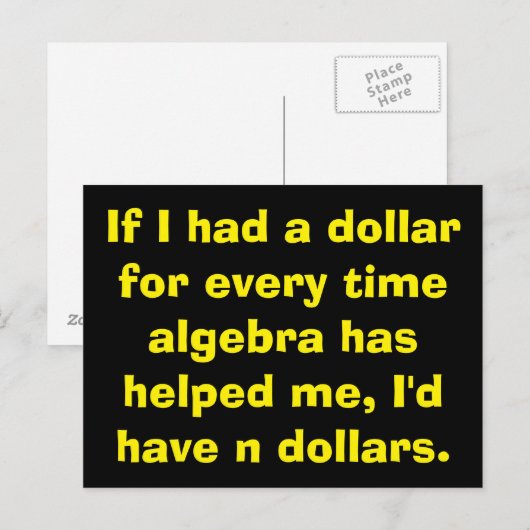 Math Algebra Cartes postales (Devant / Derrière)