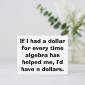 Math Algebra Cartes postales (Debout devant)