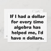 Math Algebra Cartes postales (Devant / Derrière)