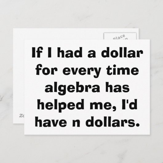 Math Algebra Cartes postales (Devant / Derrière)