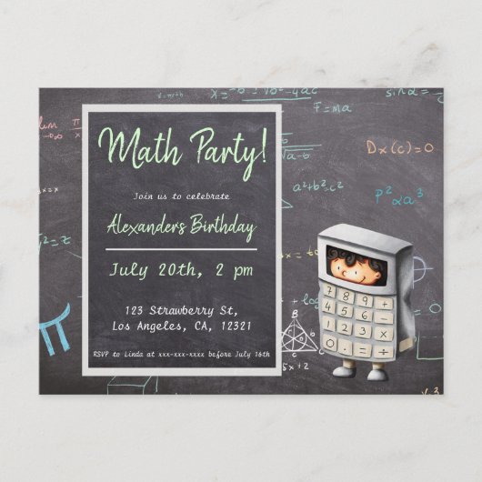 Math Black Illustrator Invitation de l'enfant (Devant)