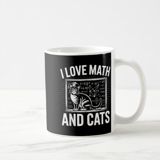 Math Cat Lover Funny Math Teacher I Love Math And  Koffiemok (Rechts)