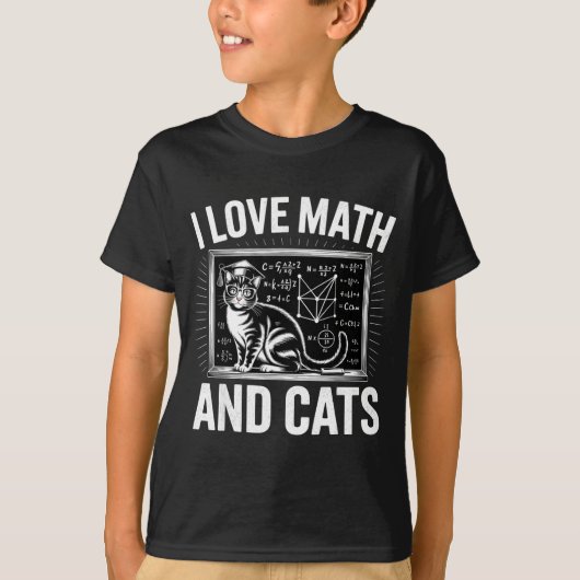 Math Cat Lover Funny Math Teacher I Love Math And  T-shirt (Voorkant)