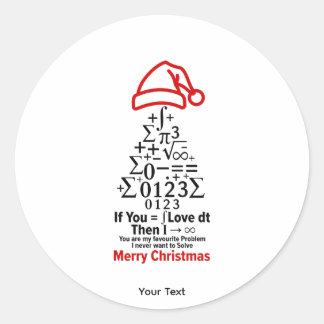 Math Christmas Tree Sticker - Love Gift