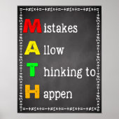 Math Classroom Poster Teacher Chalkboard Sign (Devant)