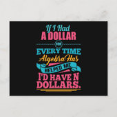 Math Enseignant Algebra Pun N Dollars Cartes posta (Devant)