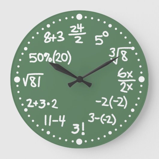 Math équations mathématiques Horloge version deux (Recto)