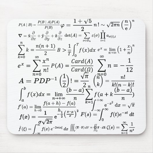 math equilibries en formua's muismat (Voorkant)