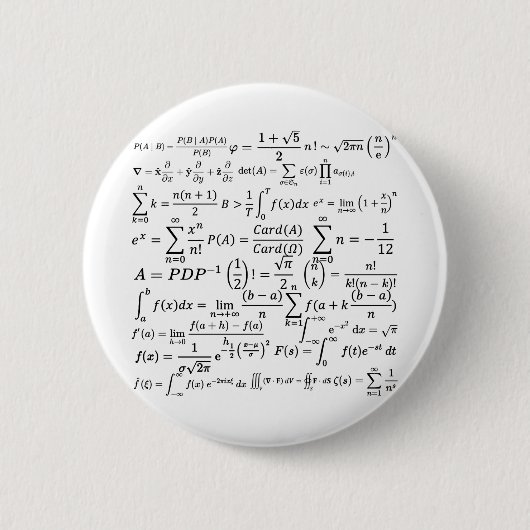 math equilibries en formua's ronde button 5,7 cm (Voorkant)