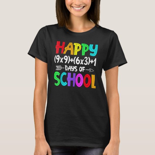 Math Formula 100 Days Of School Math Teacher 100t T-shirt (Voorkant)