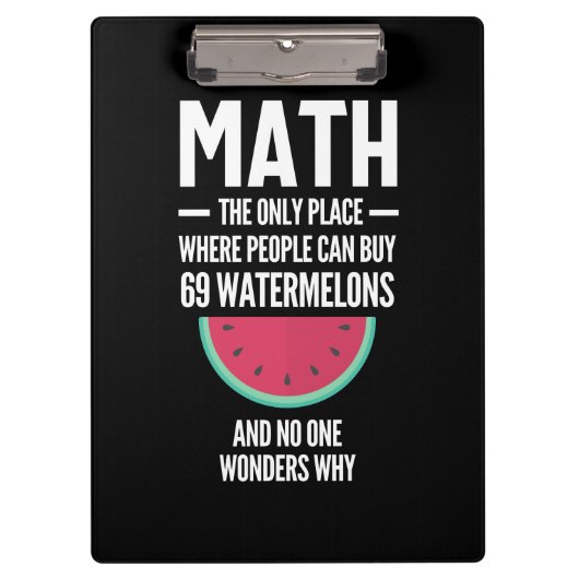 Math. Funny Math Sarcasm Quote Gift Klembord (Voorkant)