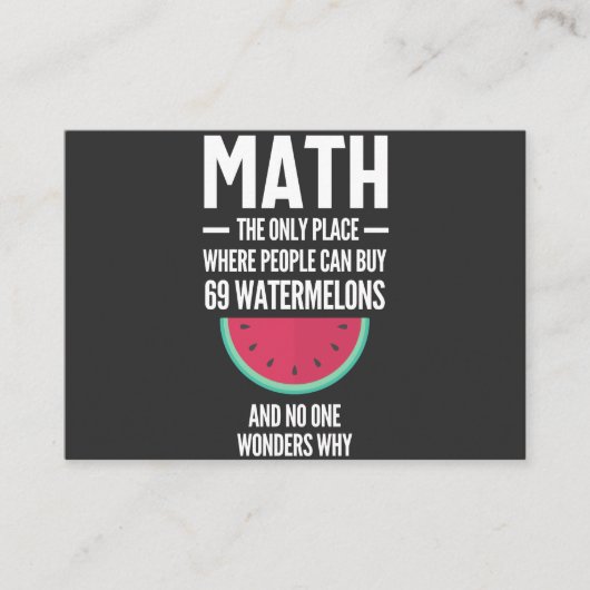 Math. Funny Math Sarcasm Quote Gift Visitekaartje (Voorkant)
