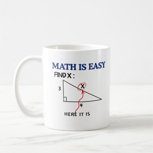 "Math is Easy Funny Coffee Mug - Cadeau pour les é (Gauche)