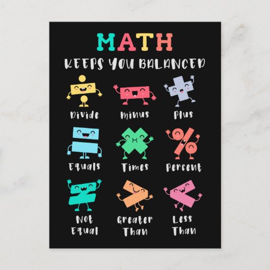 Math keeps you balanced briefkaart (Voorkant)