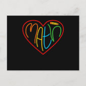 Math Love Heart Mathematics Maths Teacher Student Briefkaart (Voorkant)