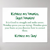 Math Mindsets Poster Erreurs sont bonnes (Devant)