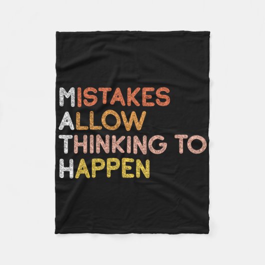 Math Mistakes Allow Thinking To Happen Mathematics Fleece Deken (Voorkant)