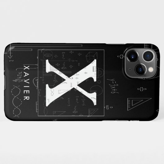 Math Monogram - Xavier iPhone 11Pro Max Coque (Dos Horizontal)