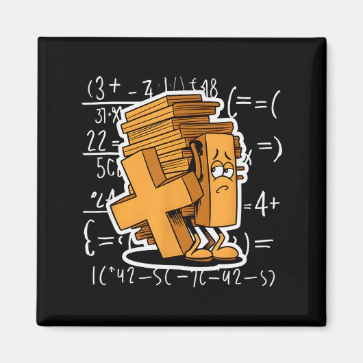 Math Overload Funny Equation Cartoon Magneet (Voorkant)