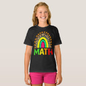 Math Rainbow Leopard Retour À L'École T-shirt (Devant entier)