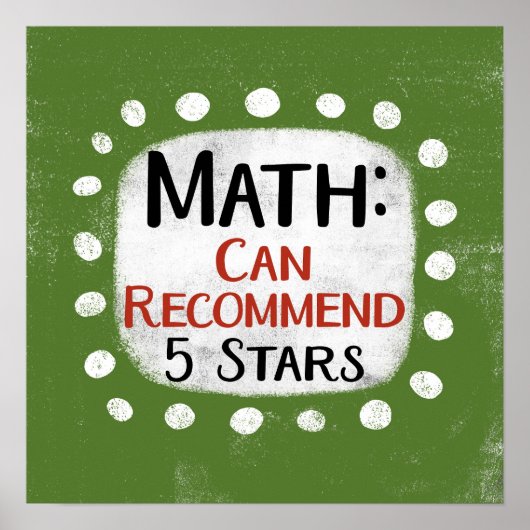 Math Review 5 Étoiles Poster Wall Art (Devant)