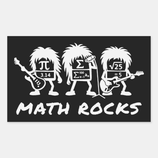 Math Rocks Academic Rock Band Humor Rechthoekige Sticker (Voorkant)