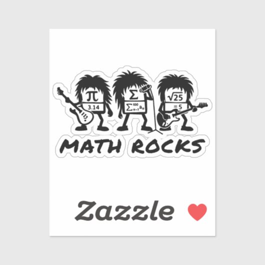Math Rocks Academic Rock Band Humor Sticker (Vel)
