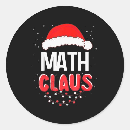 Math Santa Claus Christmas Matching Costume Ronde Sticker (Voorkant)