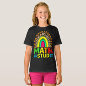Math Stud Rainbow Leopard Retour À L'École T-shirt (Devant entier)
