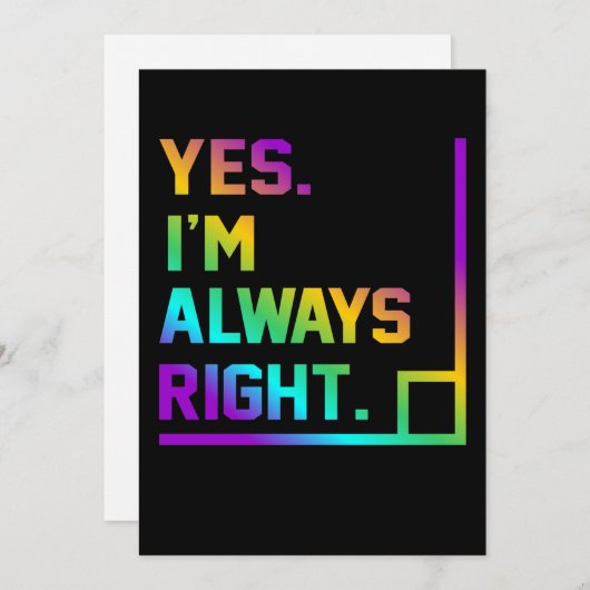 Math Teacher Always Right Mathematics Maths Bedankkaart (Voorkant / Achterkant)