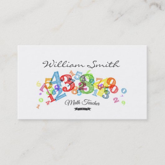 Math Teacher Business card Visitekaartje (Voorkant)