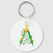 Math Teacher Comp Christmas Tree Lights School Geo Sleutelhanger (Voorkant)