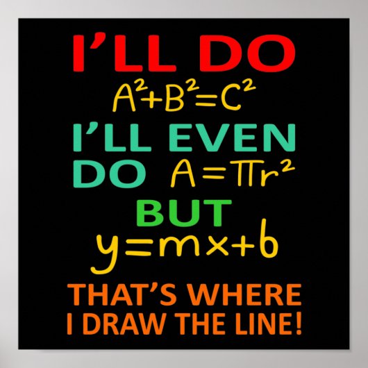 Math Teacher Equation Mathematics Maths Student Poster (Voorkant)