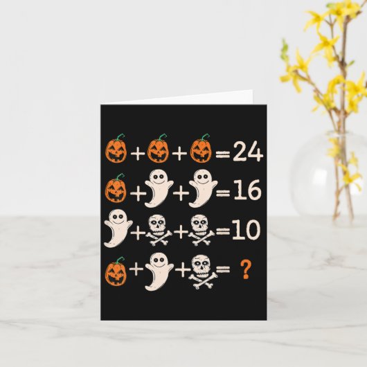 Math Teacher Halloween Algebra Operation Mathemati Kaart (Gele Bloem)