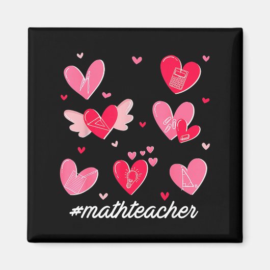 Math Teacher Heart Valentines Day Mathematics Teac Magneet (Voorkant)