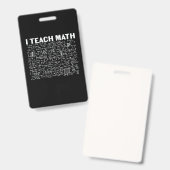 Math Teacher I Teach Math Badge (Voor- en achterkant)